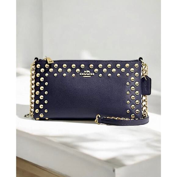 Coach F53140 Quinn Studded Crossgrain Crossbody Bag - Picture 1 of 10